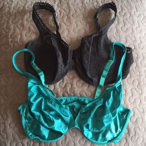 2 Warner’s Front-Closure Bras, Size 36D